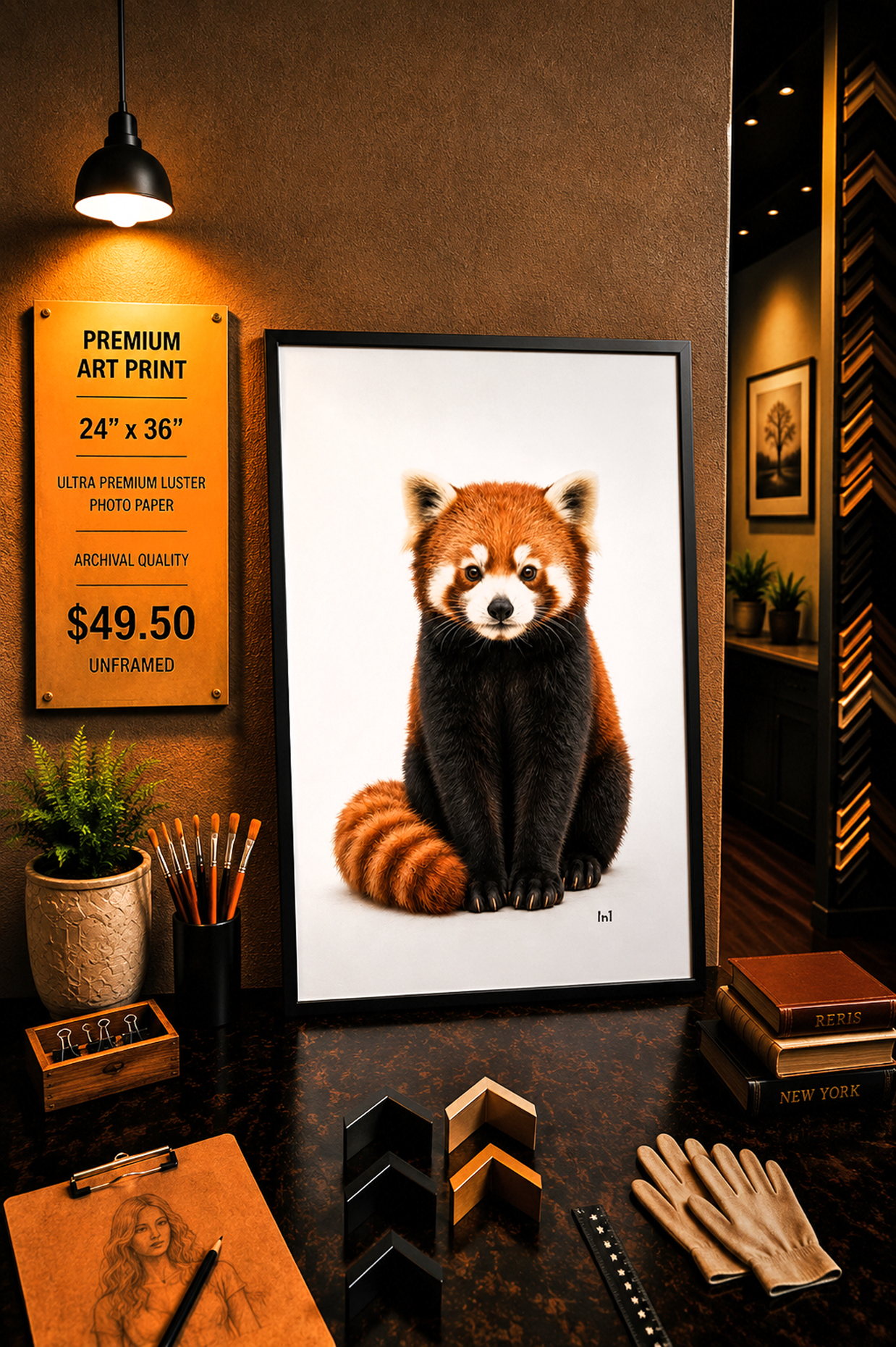 Red Panda - Premium Art Print - 24"w x 36"h