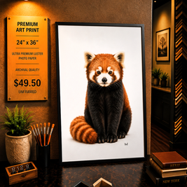 Red Panda - Premium Art Print - 24