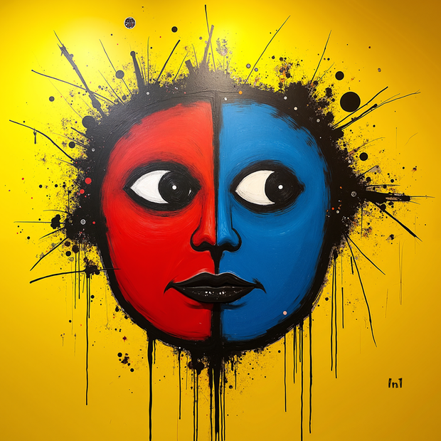 "RednBlue" Canvas Wall Art - 36"w x 36"h