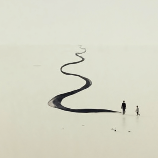 "Ribbon Through Silence" Canvas Wall Art - 40"w x 28"h