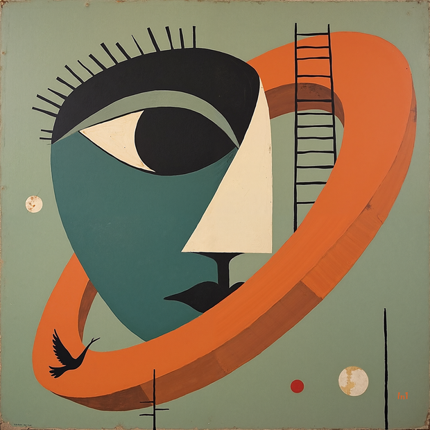 "Ringladder" - 37"w x 37"h Canvas Wall Art