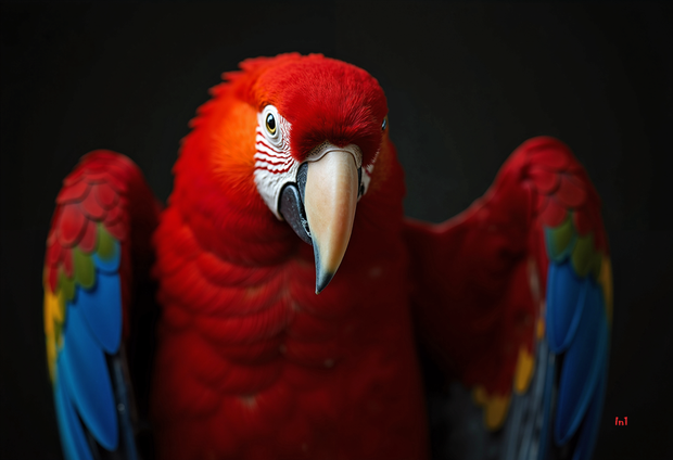 "Scarlet Macaw" Canvas Wall Art - 60"w x 40"h