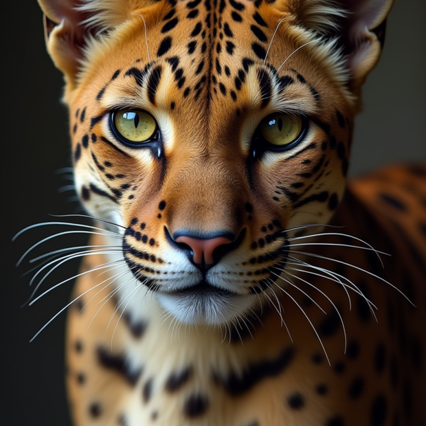 Close-up of a leopard with a dark background