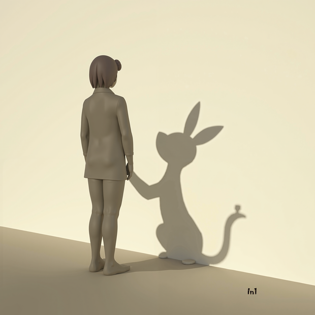 "Shadow Rabbit" Canvas Wall Art - 28"w x 40"h