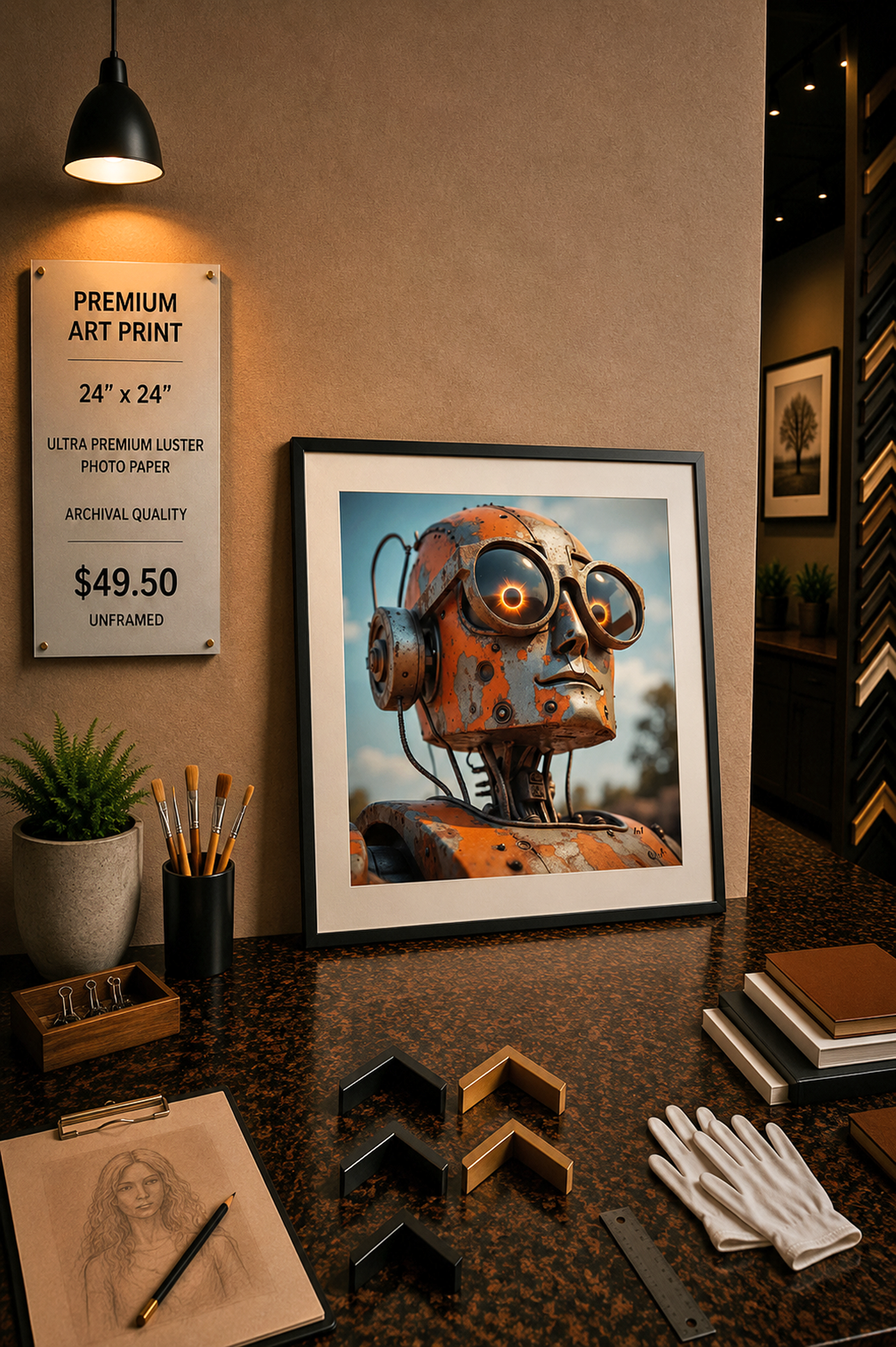 Solar Robot - Premium Art Print - 24