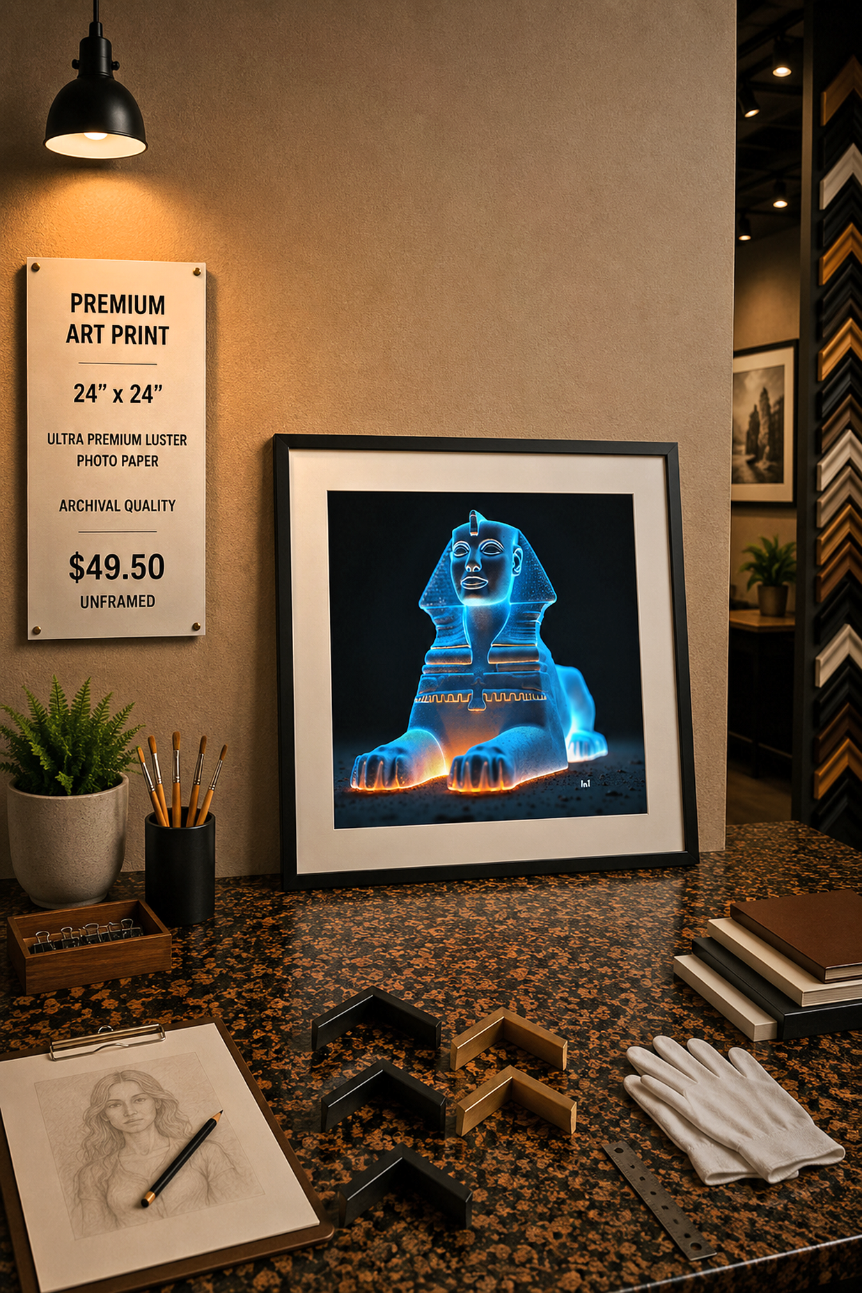 Sphinx - Premium Art Print - 24"w x 24"h