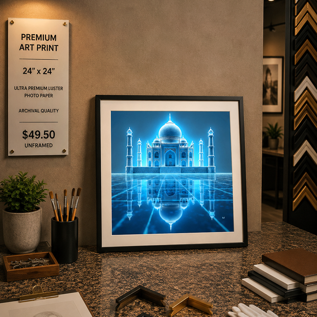 Taj Mahal - Premium Art Print - 24"w x 24"h
