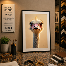 The Ostrich - Premium Art Print - 24