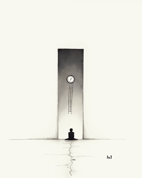 "The Patient Ascent" Canvas Wall Art - 32"w x 48"h