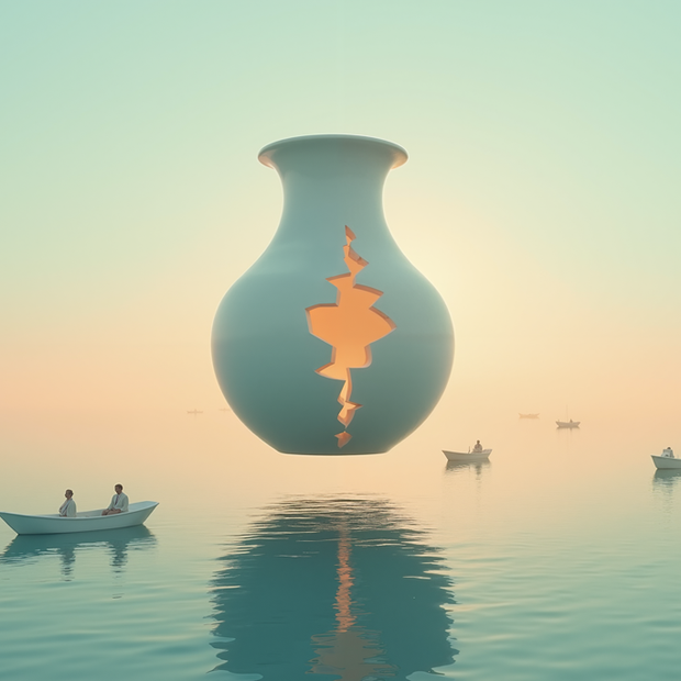 "The Vessel Above Still Waters" Canvas Wall Art - 40"w x 30"h
