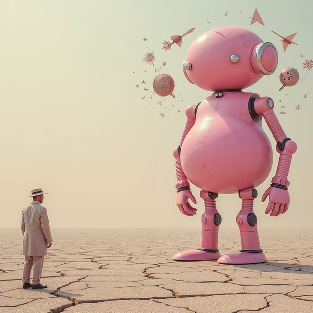 "The Wanderer & The Machine" Canvas Wall Art - 60"w x 40"h
