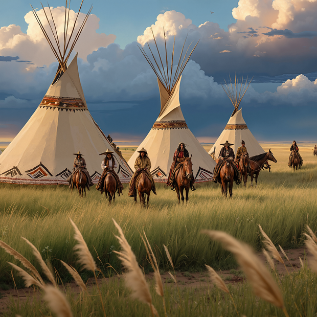 “The Meeting" - 60"w x 40"h Canvas Wall Art