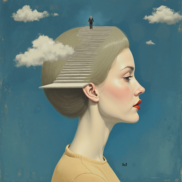 "Headspace" - 32"w x 48"h Canvas Wall Art