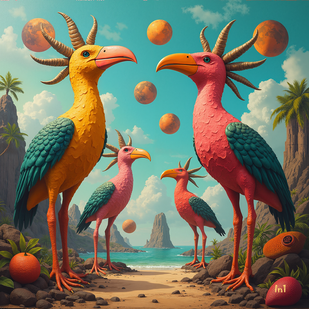 "Tropical Flock" Canvas Wall Art - 37"w x 37"h