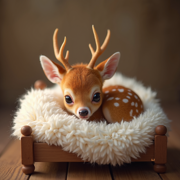 "Willow, the sleepy fawn" - 20"w x 20"h Canvas Wall Art