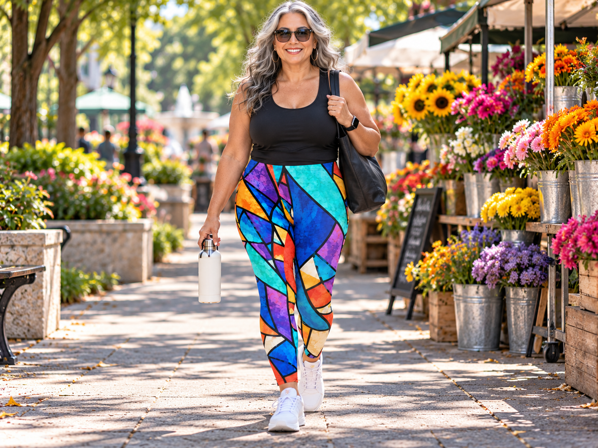 Electric Mosaic | Art in Motion Leggings with pockets