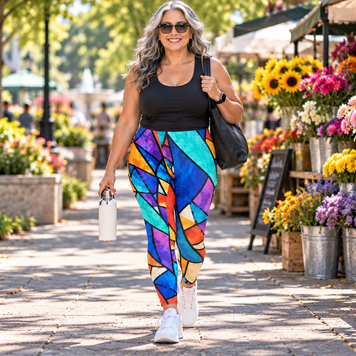 Electric Mosaic | Art in Motion Leggings with pockets