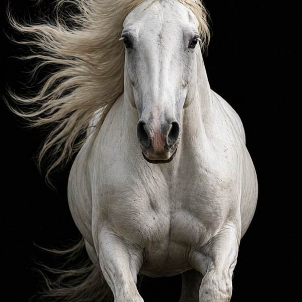 White Horse - Premium Art Print - 24"w x 36"h