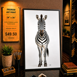 Zebra - Premium Art Print - 24