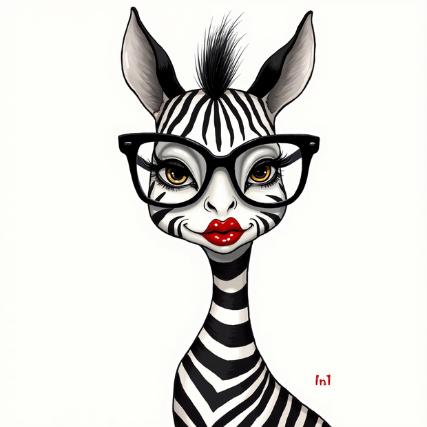 "Zebra Diva" Canvas Wall Art - 26"w x 40"h