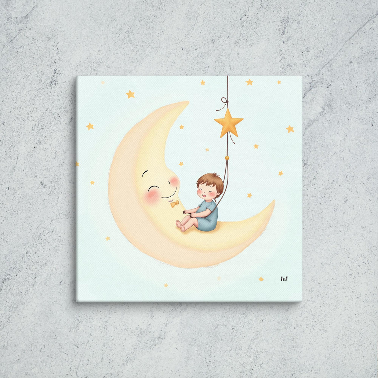 "Moonlight Wish" - 14"h x 14"w Canvas Wall Art